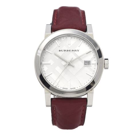 BURBERRY Stainless Steel Calfskin 34mm The City Quartz 